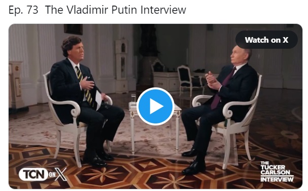 Интервюто на Тъкър Карлсън с Путин (ВИДЕО)