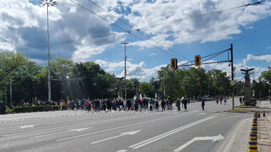 Протестиращи в защита на българския лев блокираха кръстовището на столичния Орлов мост