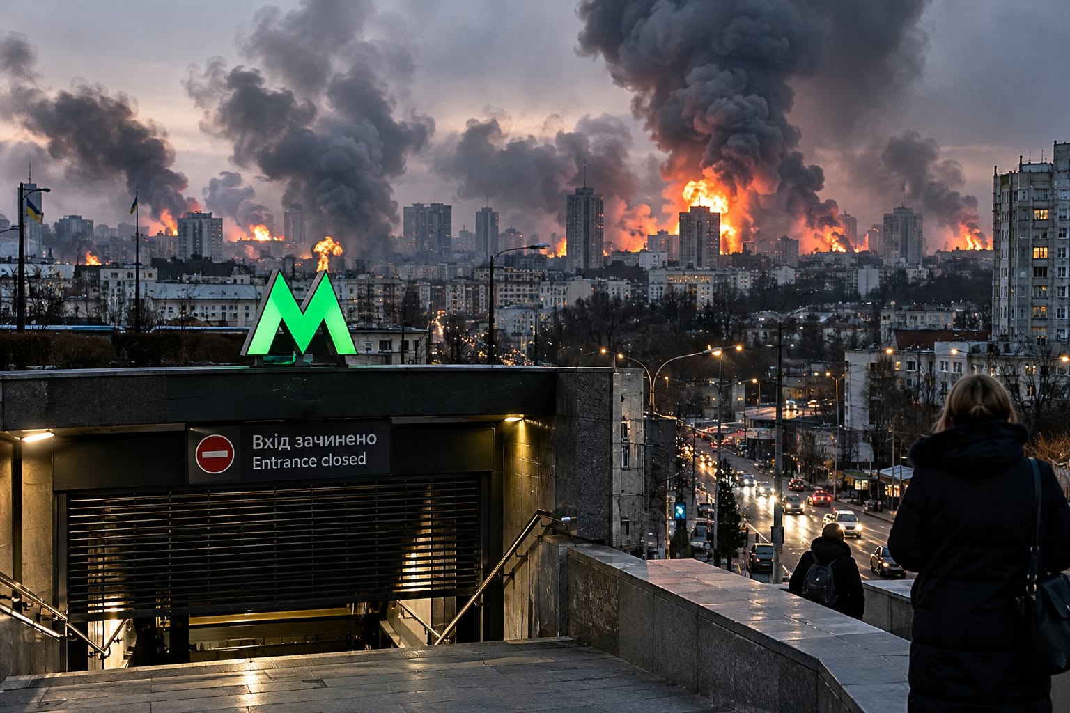 Руски удари спряха метрото и оставиха части от Киев без ток и вода. Кличко съветва жителите да напуснат града